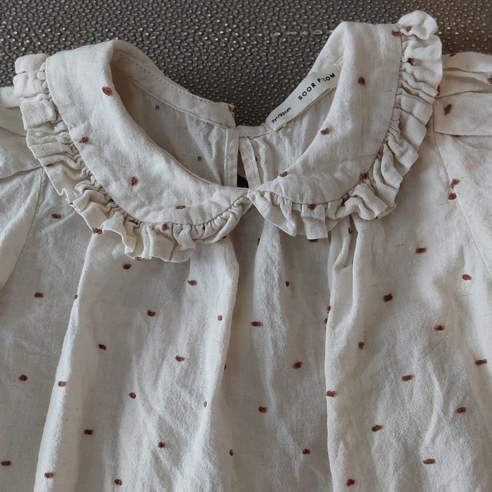 Soor Ploom White Polka Dot Kids Shirt 2y EUC - Picture 2 of 6